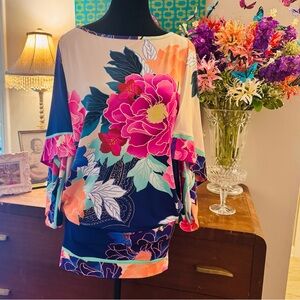 Floral Kimono Sleeve Mini Dress